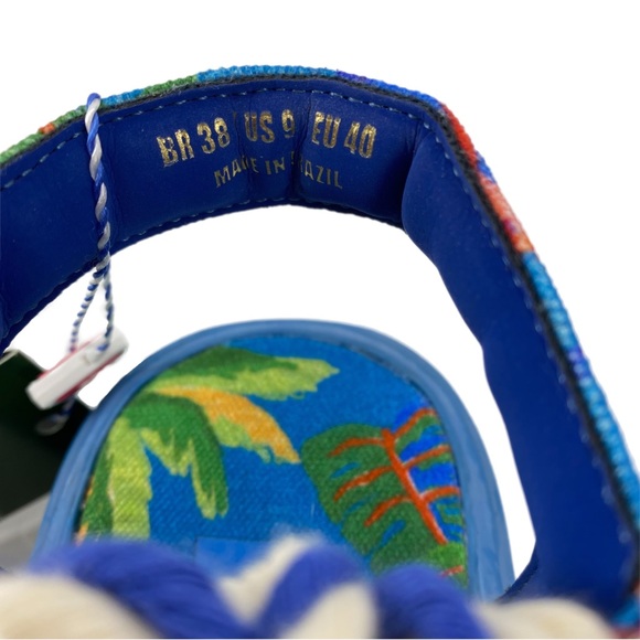 FARM Rio Blue Macaw Ankle Tie Platform Sandals - Picture 9 of 12